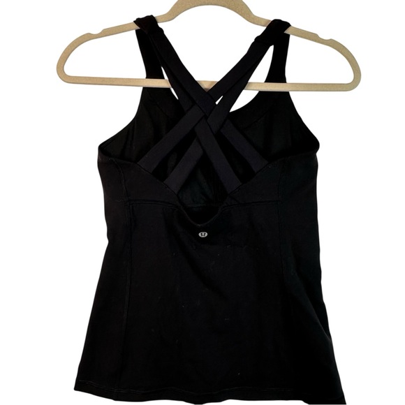 Lululemon Enhearten Tank Top Black Luon Fabric Built In Bra Size 6 Athleisure - Picture 6 of 12
